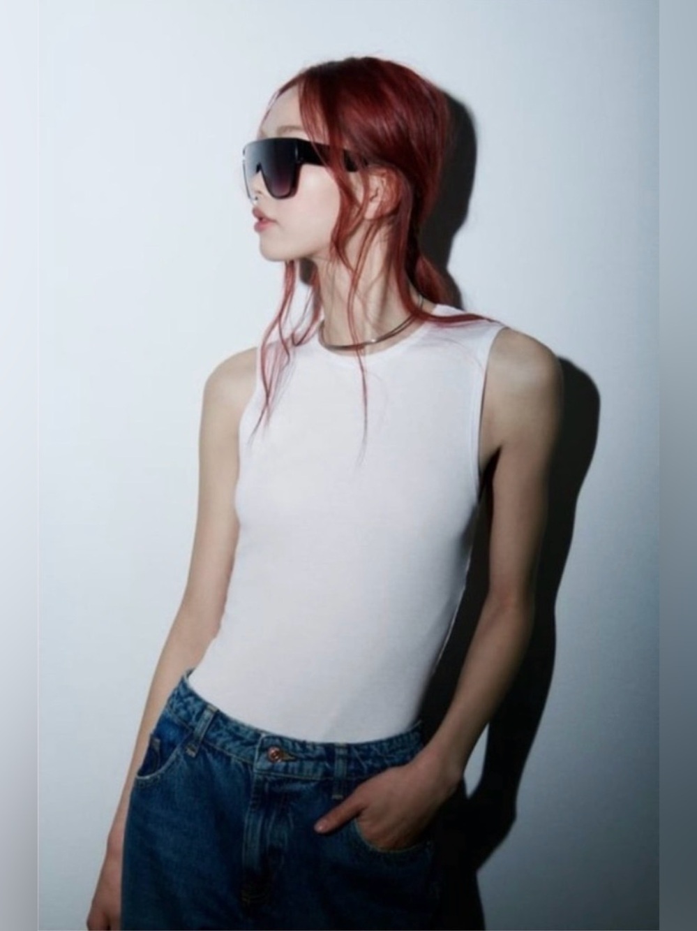 NWT Zara Classic White Tank Bodysuit - Medium